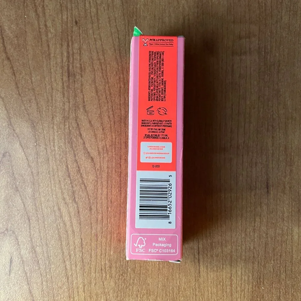 Lime Crime Wet Cherry Flaming Cherry Ultra Shine Lip Gloss 3 mL 0.1 oz Vegan